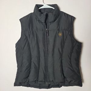 Ariat Goose Down Puffer Vest Black Full Zip Insulated Riding Vest Large